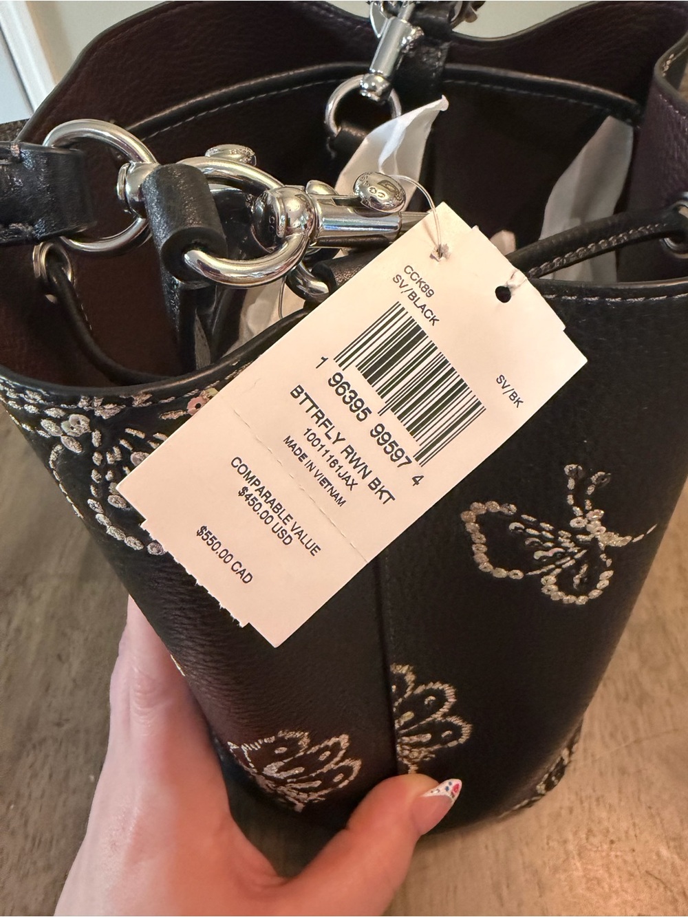 NWT Coach Rowan Bucket Bag with butterfly print - Picture 4 of 5